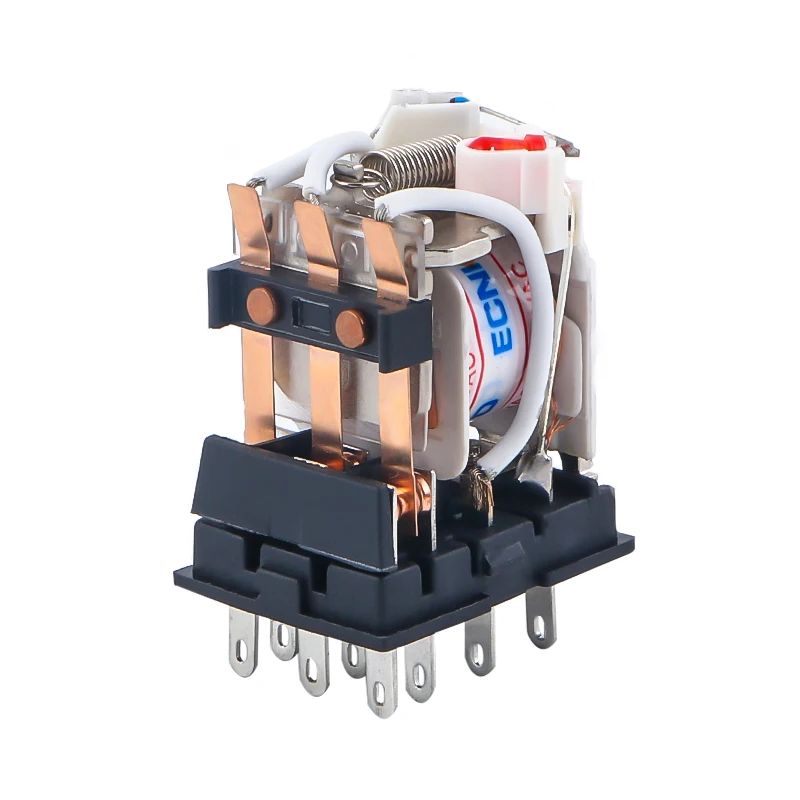 HH53P MY3NJ Electromagnetic Relays Switch Socket Base AC 220V 110V DC 24V 12V 5A Power Relay Switch Silver Contacts 11 Pin LED