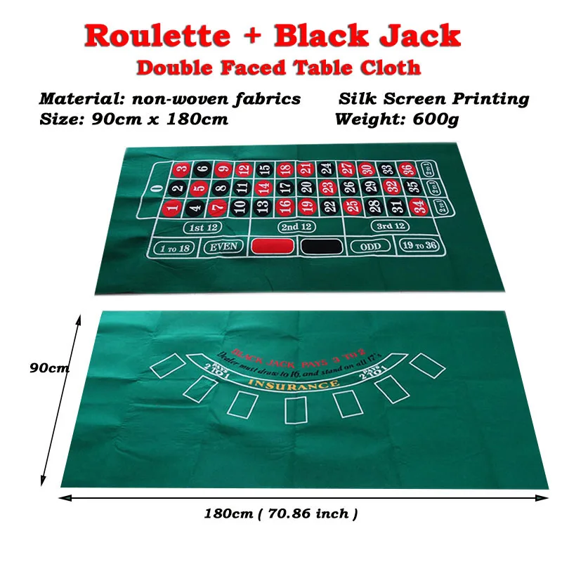 1 шт. игровой коврик из нетканого материала 90 см x 180 см азартная ткань макет казино Техасский Холдем черный Джек баккрат рулетка Sic-bo - Цвет: 2