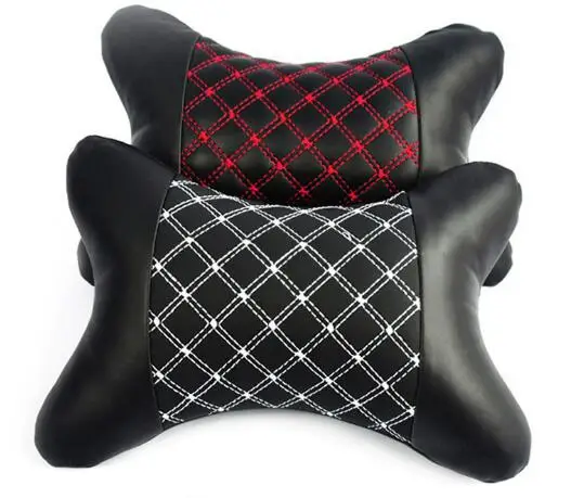 

2 Pieces Leather Memory Cotton Car Seat Ergonomic Headrest Neck Cushion Pillow Fit For BMW Toyota Honda Mazda Ford Audi Passat