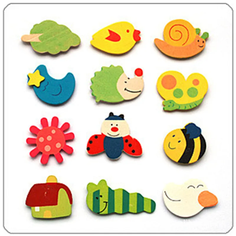 

12pcs Cartoon Magnetic Stickers ,Baby Educational & Learning Toy, Refrigerator Message Board Puzzle Toys for Children Kids
