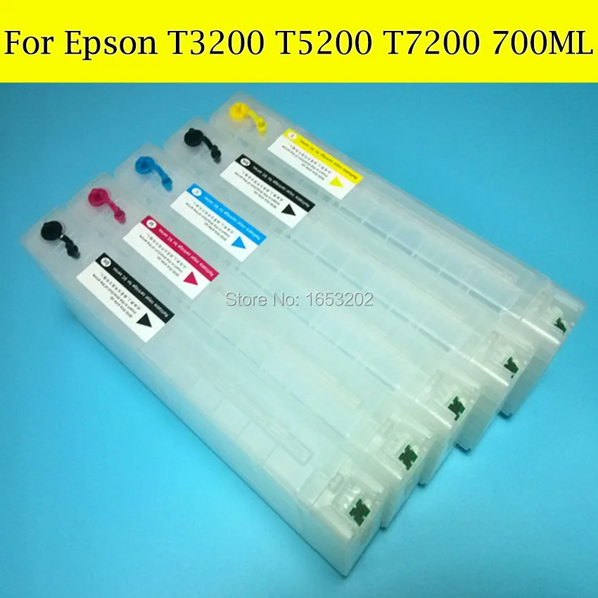 5 Pieces/Lot Refillable Ink Cartridge For Epson T3200 T5200 T7200 With ARC Chip 5 Pieces/Lot Refillable Ink Cartridge For Epson T3200 T5200 T7200 With ARC Chip