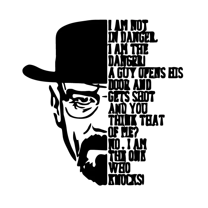 Free shipping 2016 new style  PVC sticker waterproof UV proof ,breaking bad,Walter white