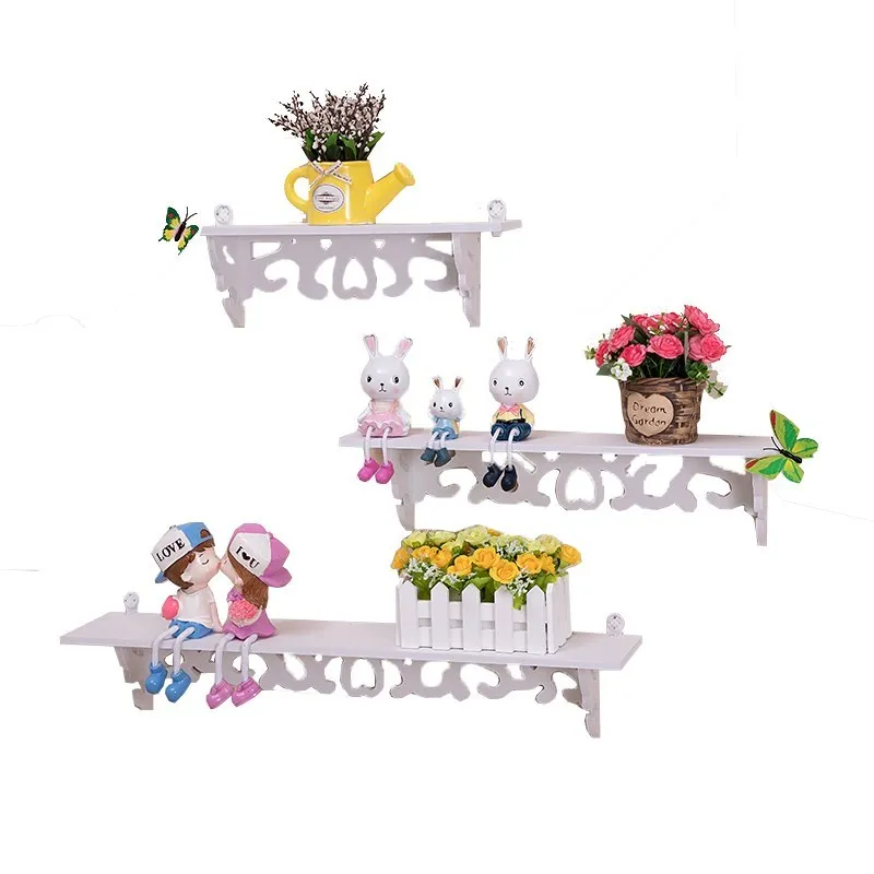 

1pc/lot White Wall Hanging Shelf Goods Convenient Rack Storage Holder Home Bedroom Decoration Ledge Home Decor S/M/L