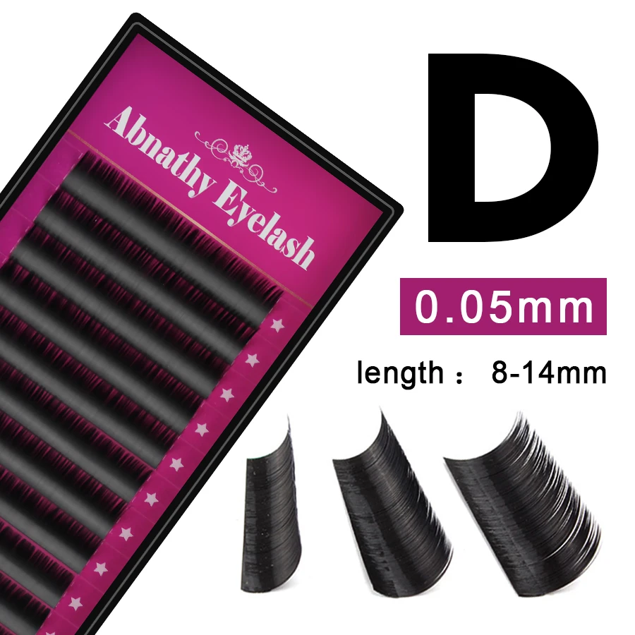 

Abnathy lashes D curl 0.05mm faux mink silk lashes eyelash extensions individual silk eyelashes of handmade eyelash extensions