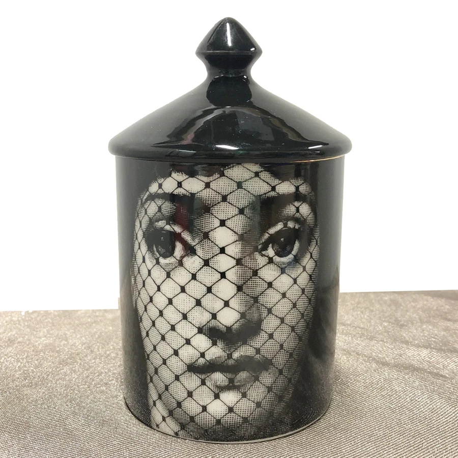 Винтажный подсвечник Fornasetti, подсвечник ручной работы, банка для свечей, ретро, Lina, для хранения лица, керамическая банка, украшение для дома, Ювелирное Украшение, 13 видов конструкций