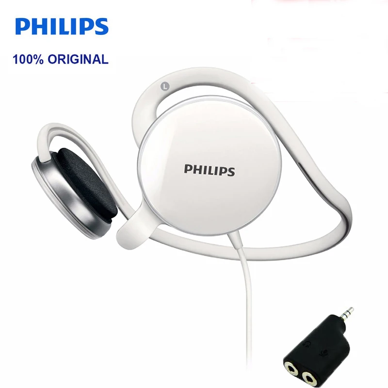 Philips SHM6110U проводное управление гарнитура с 3,5 мм разъем микрофон бас наушники для музыки телефон официальная сертификация - Цвет: Белый