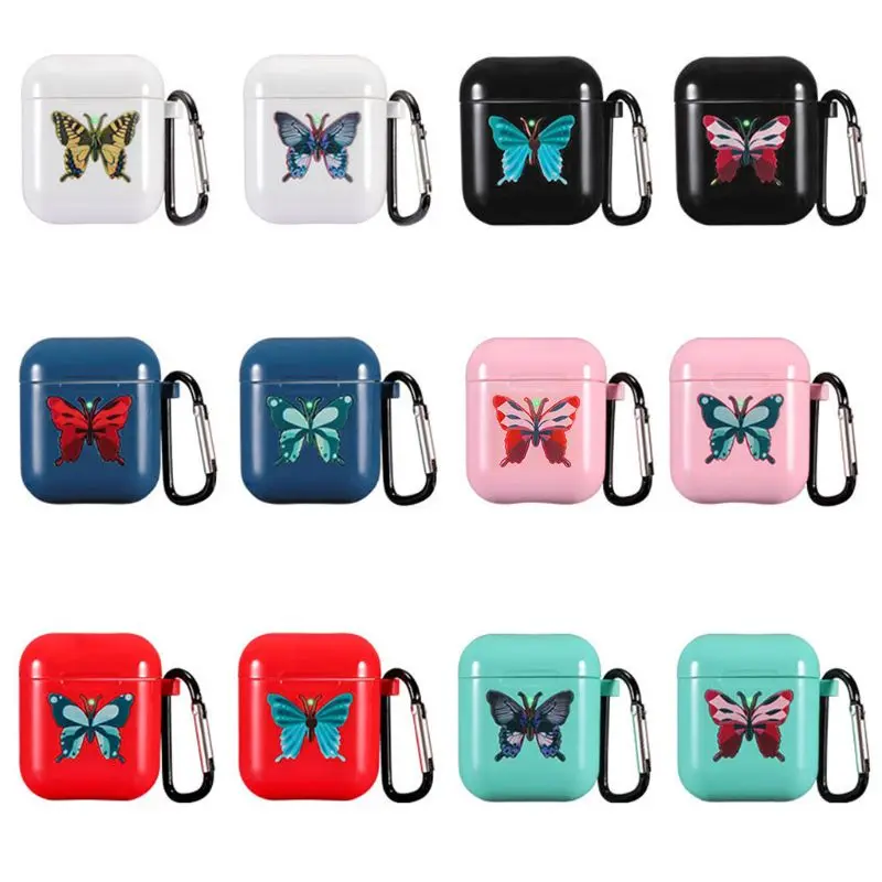 

Fashion Cute Butterfly Soft Silicone TPU Protective Cover Shockproof Case Skin for Airpods 1/2 Charging Box