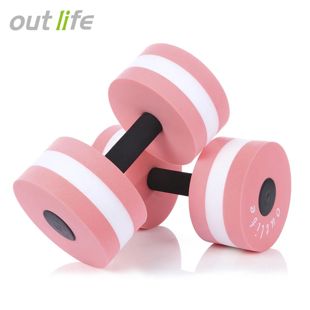 Outlife 2pcs Yoga Fitness Pool Exercise EVA Water Aquatics Dumbbell Women Dumbbells Set for Fitness Training