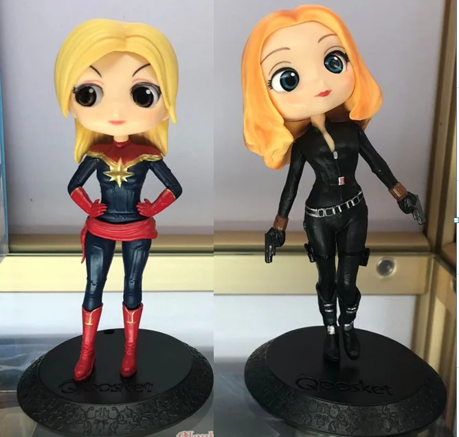 

15cm Black Widow Captain Marvel Avengers Action figure toys doll collection Christmas gift with box