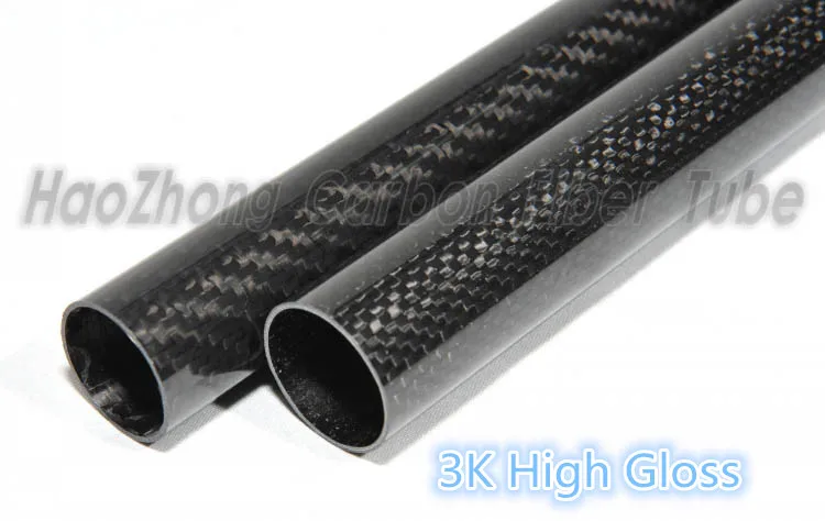 2 pcs 40MM OD x 36MM ID  x 500MM100% Roll 3k Glossy Carbon Fiber tube / Tubing , wing tube Quadcopter arm hexrcopter 40*36