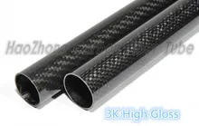 2 pces 40mm od x 36mm id x 500mm100% rolo 3k brilhante fibra de carbono tubo/tubulação, asa tubo quadcopter braço hexrcopter 40*36