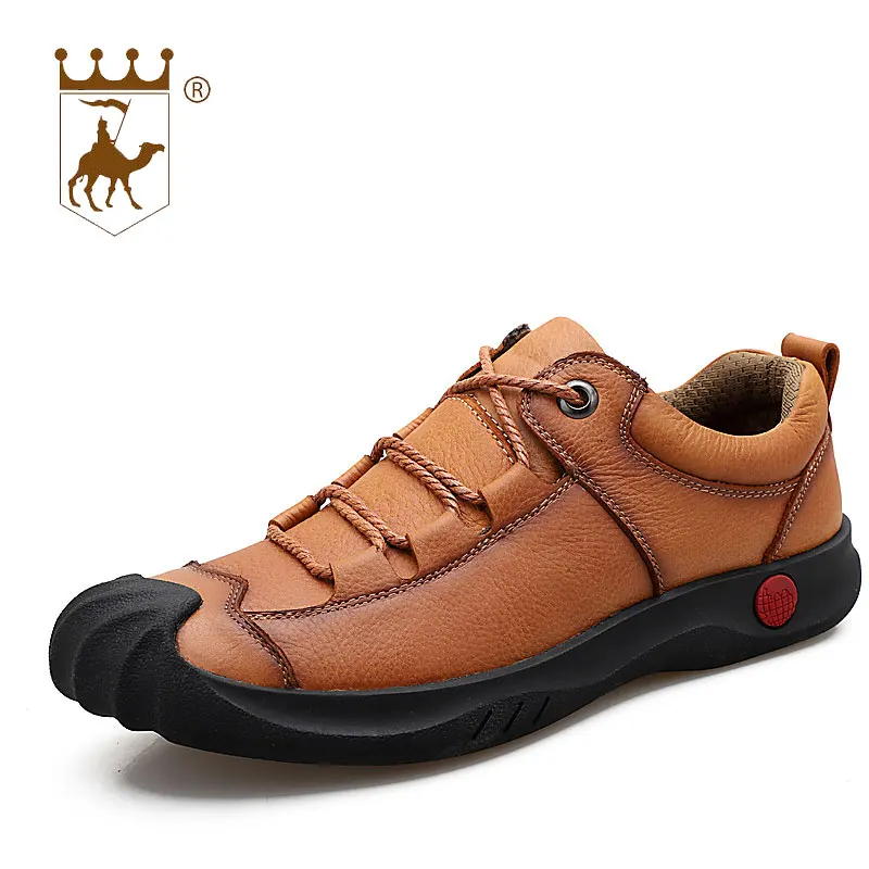 

BACKCAMEL Men's Leather Boots Low Lace-up Casual Shoes Outdoor Wear-resistant Non-slip Trainers Shoes Driving Sheos Size 38-44
