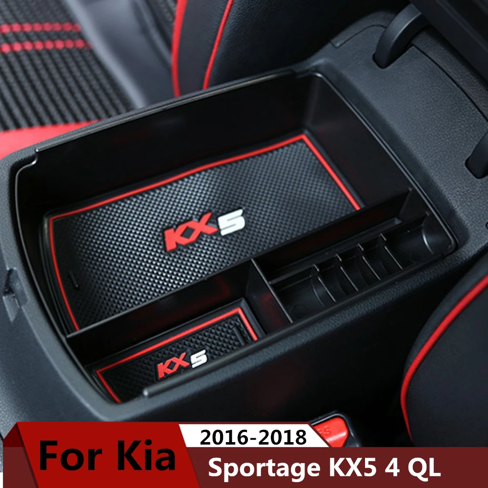 

Car Armrest Box Storage For Kia Sportage KX5 4 QL LHD 2016 2017 2018 AT Auto Accessories Storage Container Organizer Holder Case