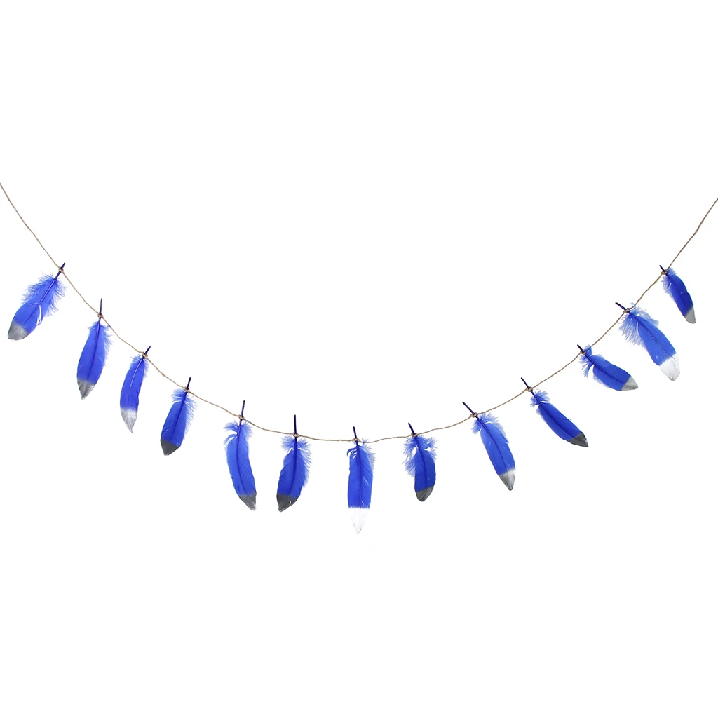 Dipped Feather Bunting Banner Hanging Garland Wedding Party Decoration 