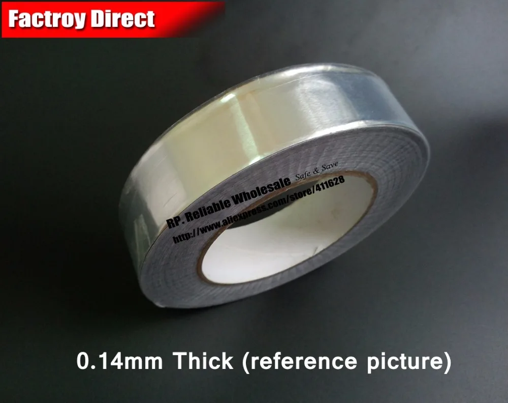 0.14mm Thick, (35mm*25M) Single Heat insulation Waterproof Aluminum Foil Adhered Tape fit for Pipe Wrap, Refrigerator