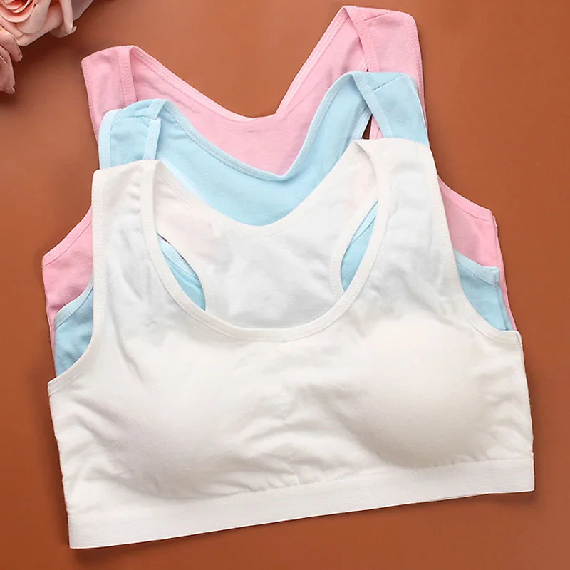 

New Pure Cotton Girl Teenagers Children/kids/ Puberty Young Student Confortable Thin Underwear Summer Bras F0085
