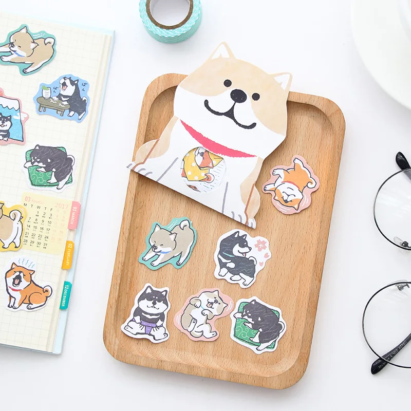 

Animal Stickers Shiba Inu Akita Inu Funny Stickers Diary Scrapbook skateboard sticker Waterproof Sticker Pack Kids Toys