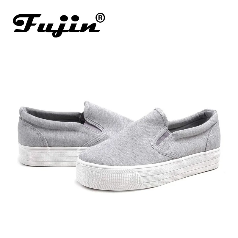  2020 Ladies platform Shoes canvas shoes Flats Slip On Solid Woman Leisure breathable Shoe Female Fashion Casual Shoes Fujin 