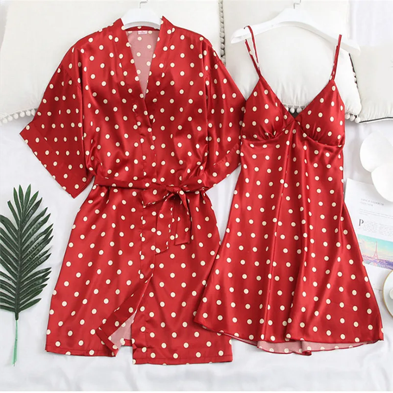 

New Spring Womens Sexy Sleepwear Set Women pyjamas Sexy Underwear V-Collar Robe Lingerie Sling Nightgown seksi bayan gecelikler