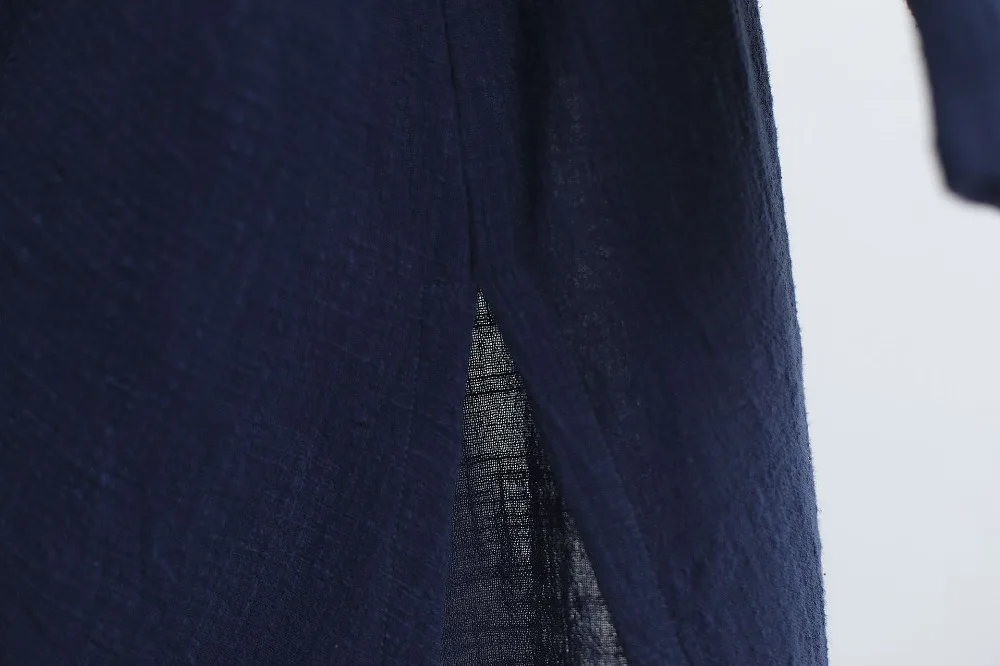 LZJN 2019 Casual Long Sleeve Shirt Summer Men's Vintage Embroidery Kimono Cardigan Cotton Linen Cloak Poncho Open Front Coat (24)
