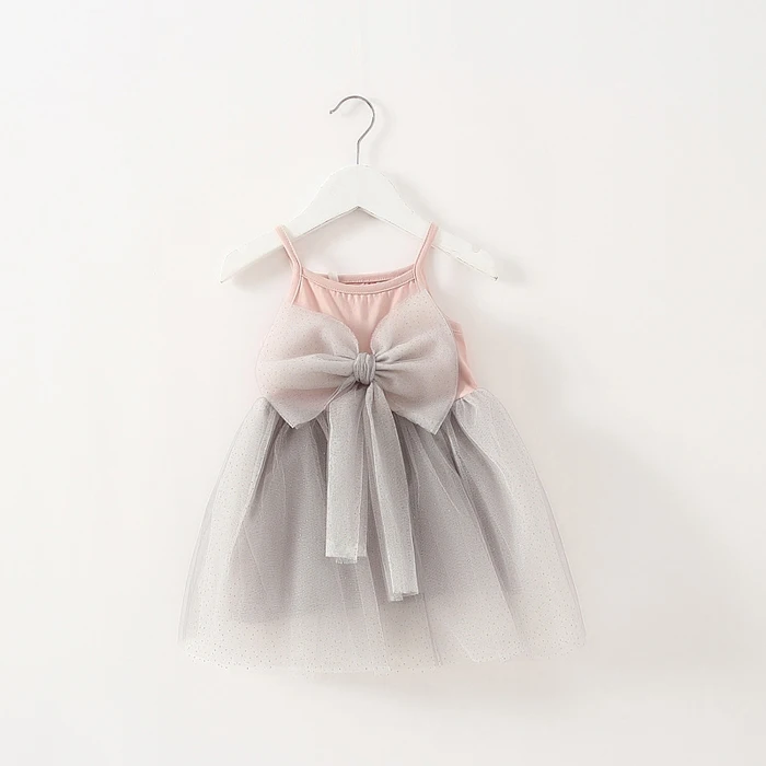 

2016 summer hot sale baby girl dress new fashion baby girls clothes kids big bow dress Mesh dress girls clothing retail