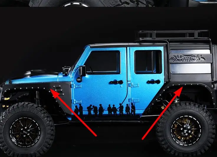 

Modified upgrade fender flares Fits Hraxxas T4 TRX-4 DEFENDER LAND ROVER ROCK CRALWER 1/10 RC D90 scx10 II Cherokee AX90046