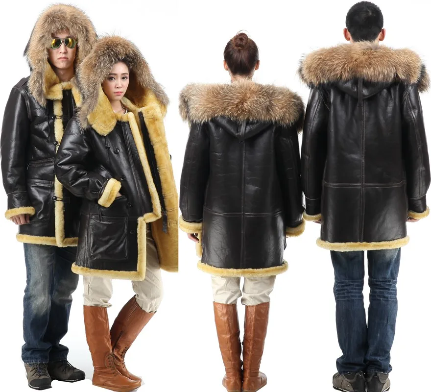 Мужская кожаная куртка бомбер B3 авиаторская с меховой защитой B7|bomber fur|leather