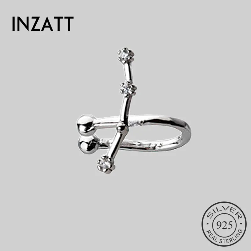 

INZATT Minimalist Zircon 12 constellations Clip Earrings For Women Birthday Party Charm Silver 925 Fashion Jewelry 2018 Gift