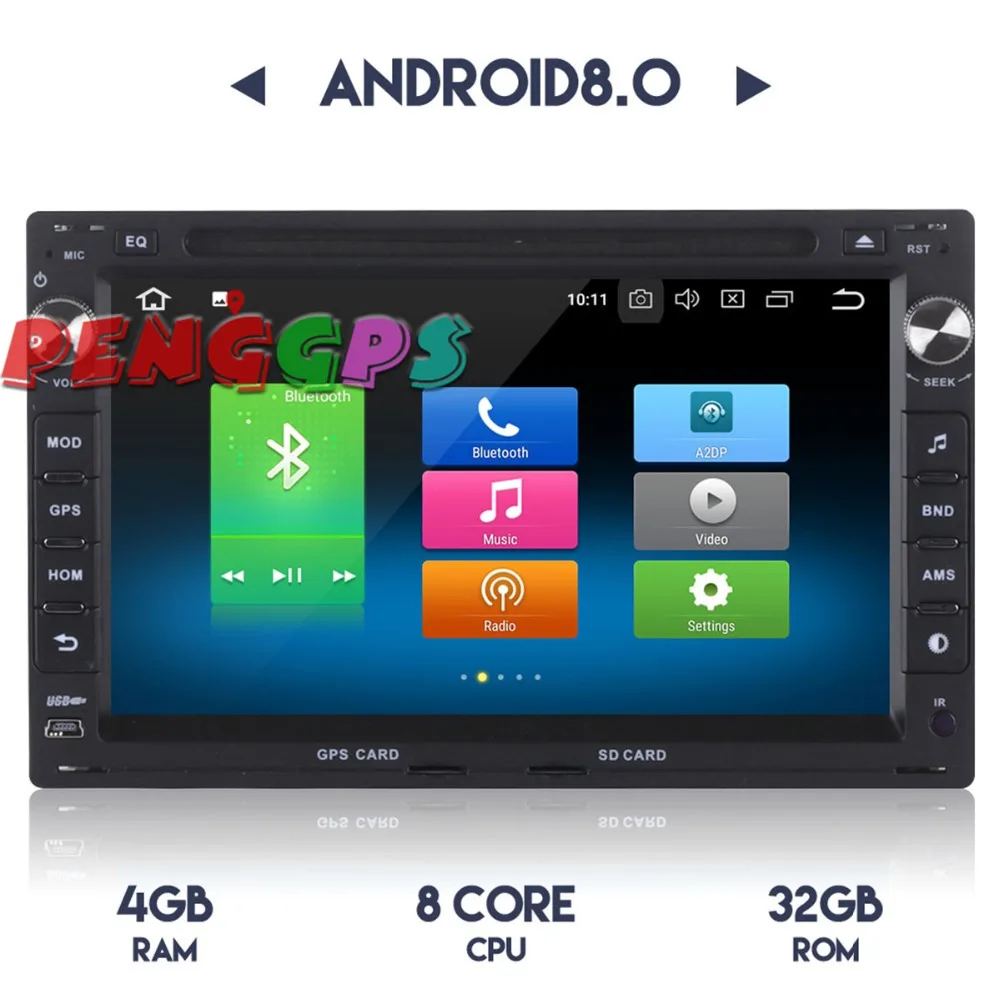 2 DIN Android 8 0 7 1 автомобилей Радио dvd плеер автомобиля для Volkswagen VW Jetta Polo Бора Гольф 4