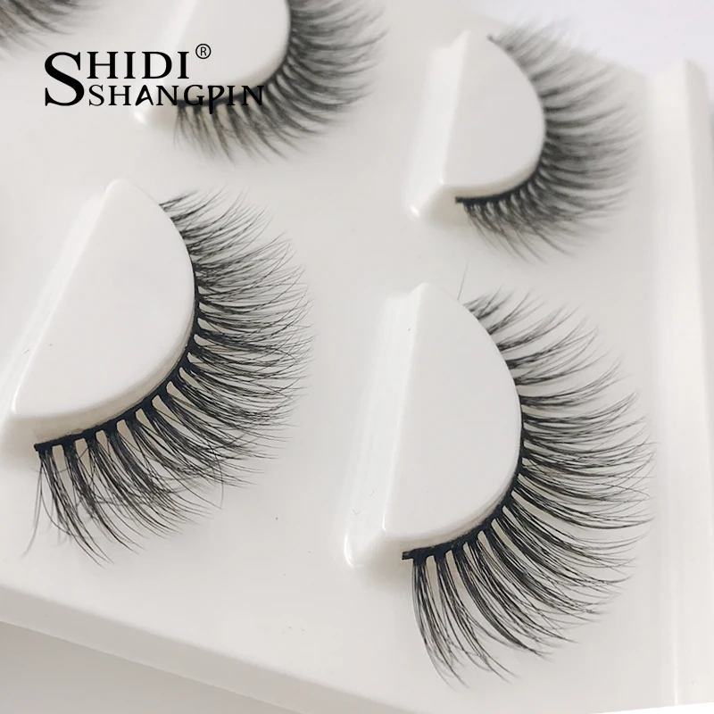 

SHIDISHANGTPIN 3 pairs false lashes natural long 3d mink eyelashes soft eyelash extension maquiagem makeup false eyelashes X03