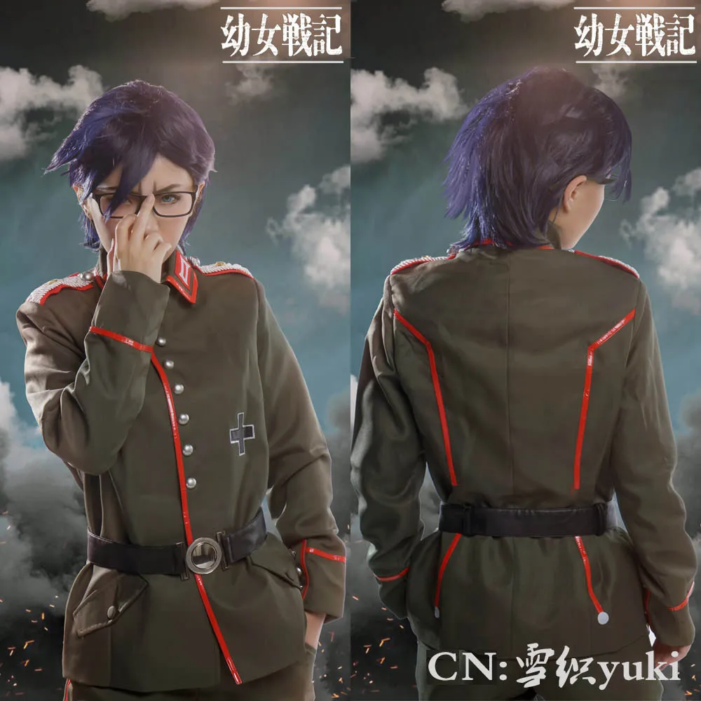 

Free Shipping Cosplay Costume Saga of Tanya the Evil Erich von Rerugen Uniform Anime Halloween Christmas Party Custom made