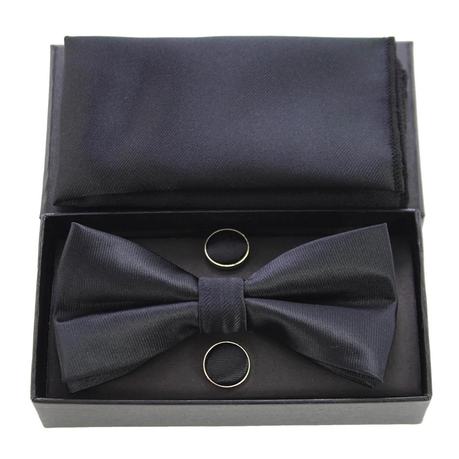 JEMYGINS шелк Soild мужской галстук-бабочка карман квадраты запонки, Подарочная коробка набор бабочка Платок для мужчин вечерние свадебные - Цвет: 8