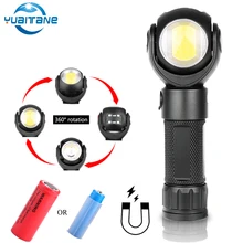 Светодиодный фонарик 360 градусов T6+ COB фонарь, 8000 лм водонепроницаемый магнит, мини освещение, светодиодный фонарь для наружного использования, аккумулятор 18650 или 26650