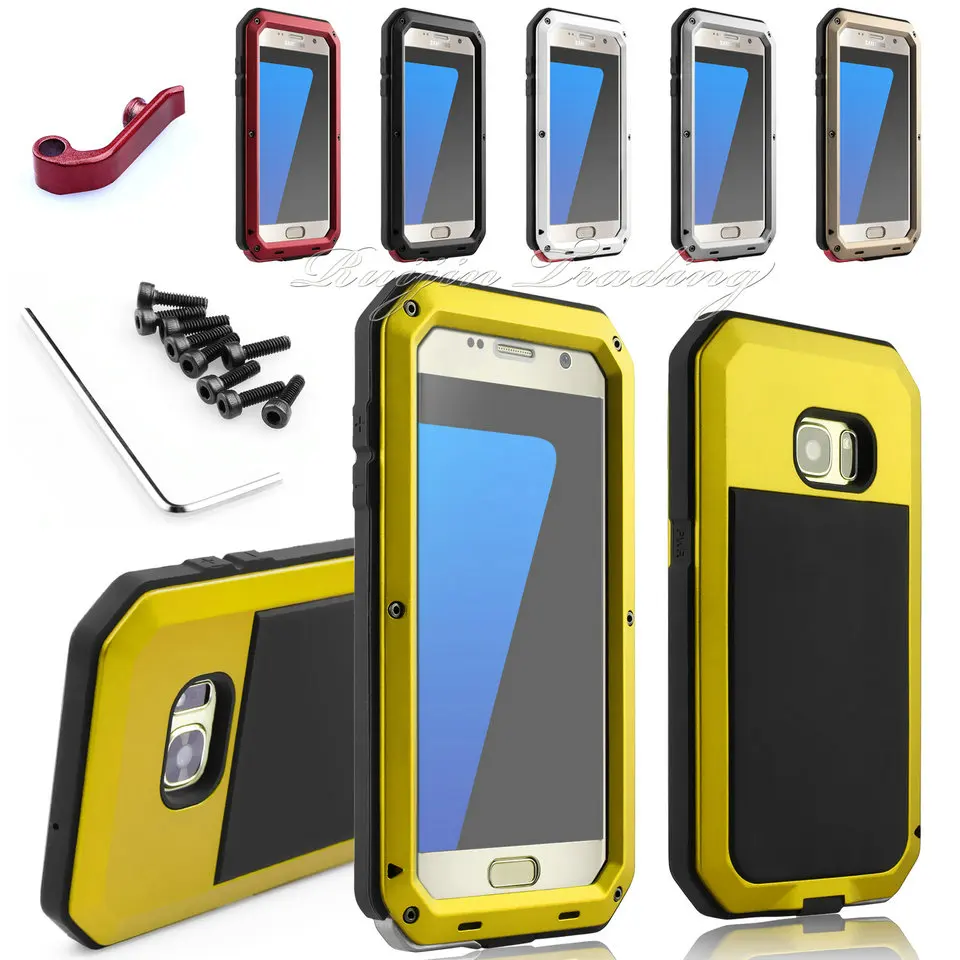 imágenes para Caja del teléfono Para Samsung Galaxy S4 S5 S6 S7 borde Nota 4 5 A Prueba de Choques IPX3 Impermeable Potencia De Aluminio Gorilla Glass Protect Cubierta imágenes para Caja del teléfono Para Samsung Galaxy S4 S5 S6 S7 borde Nota 4 5 A Prueba de Choques IPX3 Impermeable Potencia De Aluminio Gorilla Glass Protect Cubierta