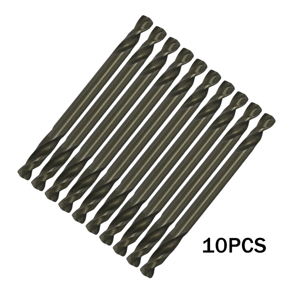 10 Pcs Double Head Drill Practical Cobalt Twist Drill Bit 1/8" Double