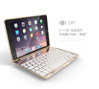 

7 Colors Backlit Light Wireless Bluetooth Keyboard Case for Apple iPad Mini4 Cases Book Style Folding Cover for iPad Mini 4+Flim