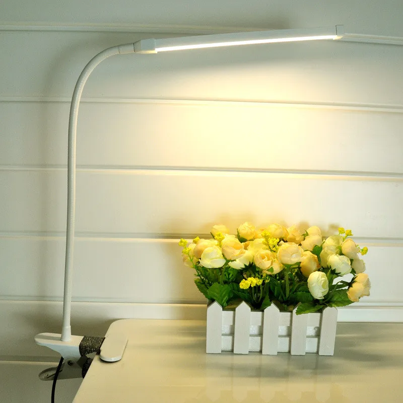 

Dimmable Eye Protection Adjustable Clamp Clip Light Table Desk Reading Lamp 2 Lighting Colors USB Powered Book Working light