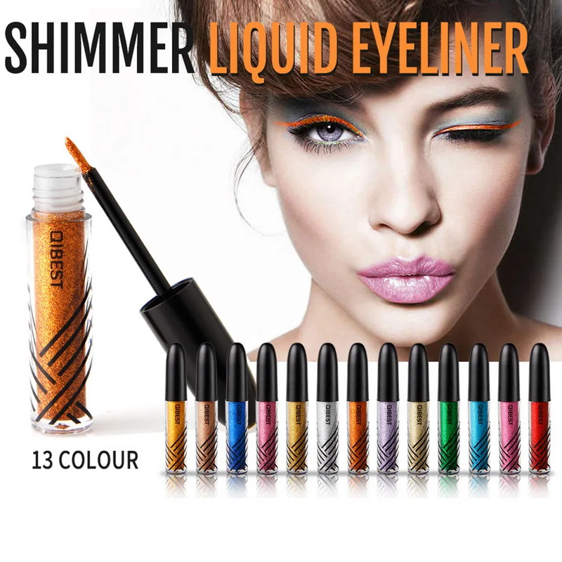 

Qibest Highlighter Liquid Eyeliner Colors Makeup set Professional Shiny Eye Liners Metallic Colorful Glitter Waterproof Cosmetic
