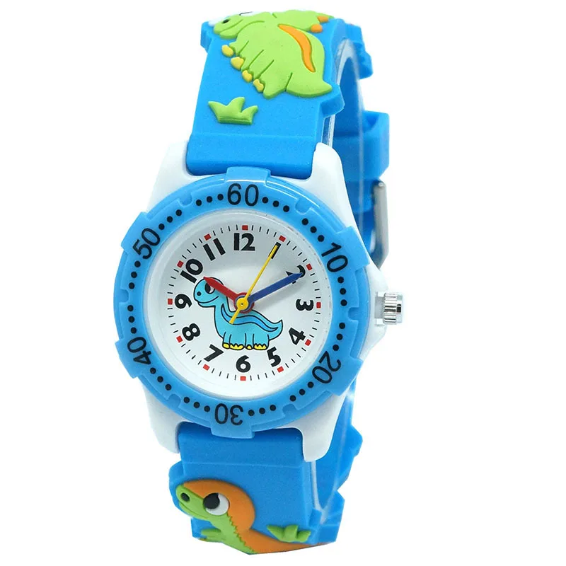 Latest Style 3D High Quality Silicone Strap Dinosaur Design Children Quartz Watch Kids Girl Boys Students Relogio kol saati