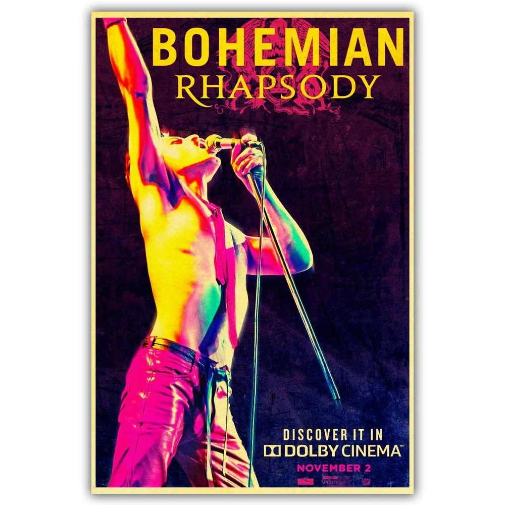 Винтаж Bohemian Rhapsody Фредди Меркури Queen музыкальный фильм плакат холст Современная домашняя, комнатная, Настенная Декор