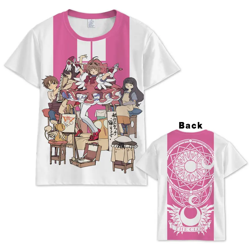 Аниме Cardcaptor Sakura футболка для мужчин и женщин с коротким рукавом летнее платье мультфильм cardcaptor Sakura футболка