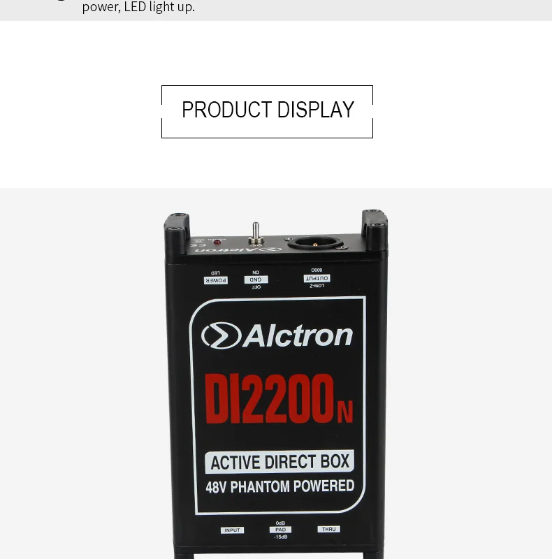 Alctron DI2200N 48V phantom powered active DI box стерео Прямая Коробка для электрогитары, бас, гармоник устройств