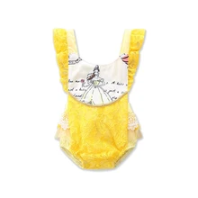Pudcoco для новорожденных и маленьких девочек, Красота и боди Beast комбинезон желтого мультфильма одежда для детей в возрасте от 0 до 24 месяцев