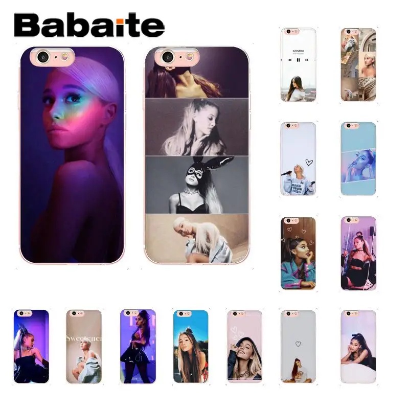 

Babaite ariana grande DIY Painted Phone Accessories Case for iPhone 8 7 6 6S Plus 5 5S SE XR X XS MAX 10 Coque Shell