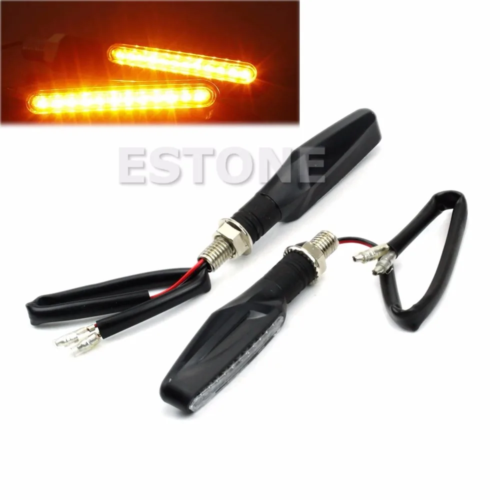 

2Pcs Motorcycle Universal 12 LED Turn Signal Light Indicator Blinker Amber Light