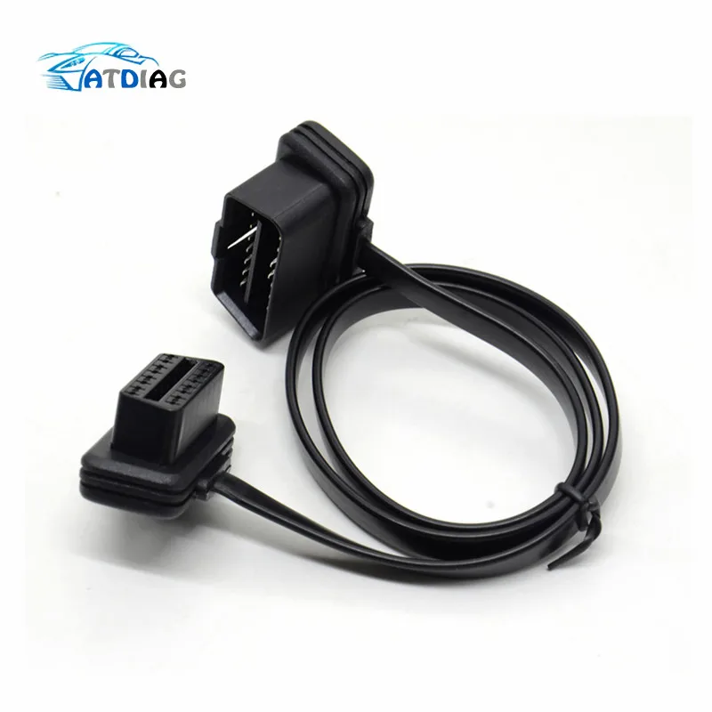 

60CM /100CM Flat+Thin As Noodle OBD 2 OBDII OBD2 16Pin Male to Female ELM327 Diagnostic Extension Cable Connector
