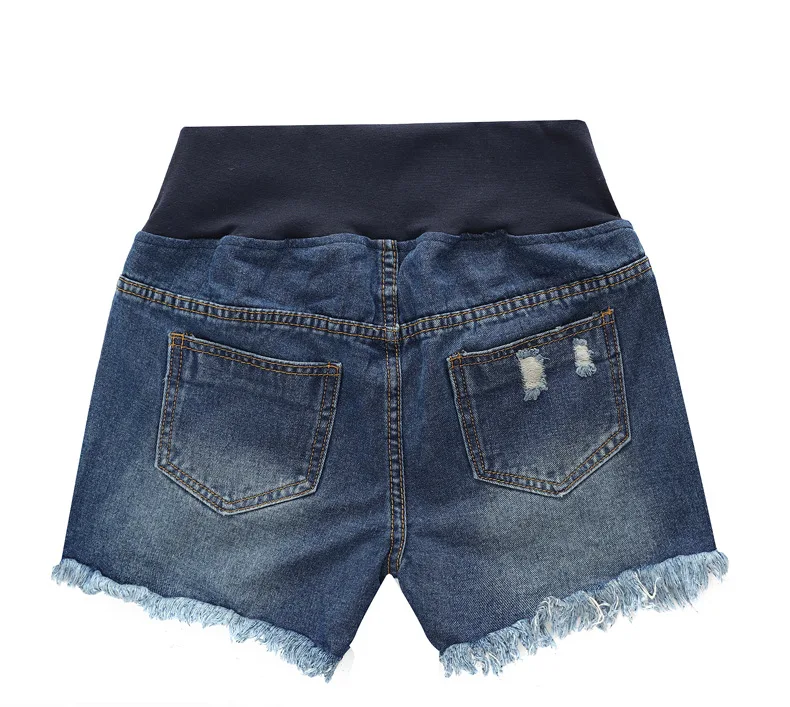 top Maternity Clothing Maternity Denim Hole Shorts Summer Tassel Jeans Pants for Pregnant Women Clothing Plus Size M L XL XXL 3XXL Elastic Belt  Jeans maternity fashion
