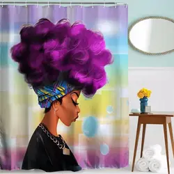 Mrosaa Водонепроницаемый афро волосы душ Шторы s Африканская женщина печати Ванна Шторы полиэфирной ткани Ванная комната украшение для