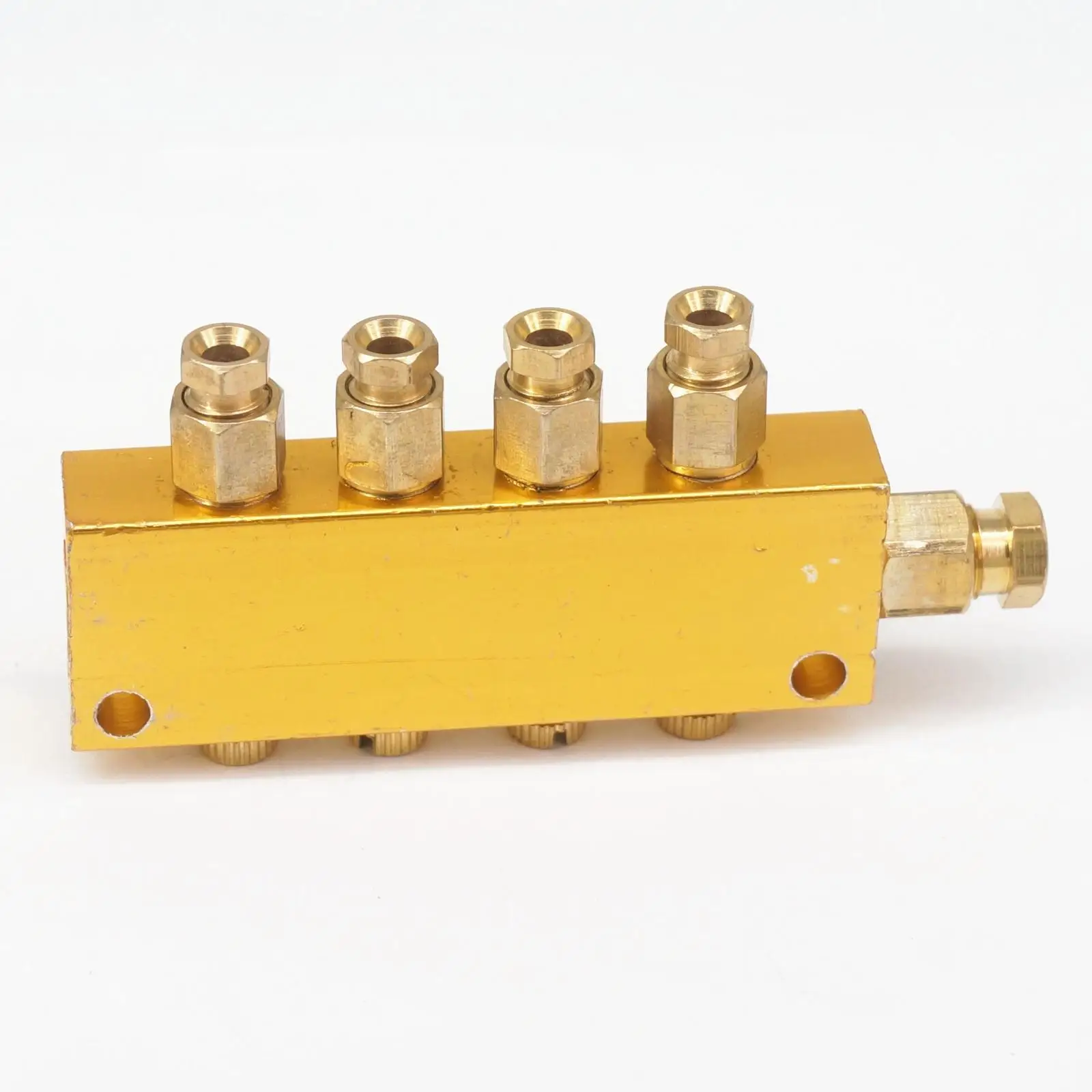 Al Body + Raccordo In Ottone 4 Vie 6Mm In 4Mm Out Regolare Il Blocco Collettore Del Valore Del Distributore Del Pistone Dell'Olio Lubrificante Per La 