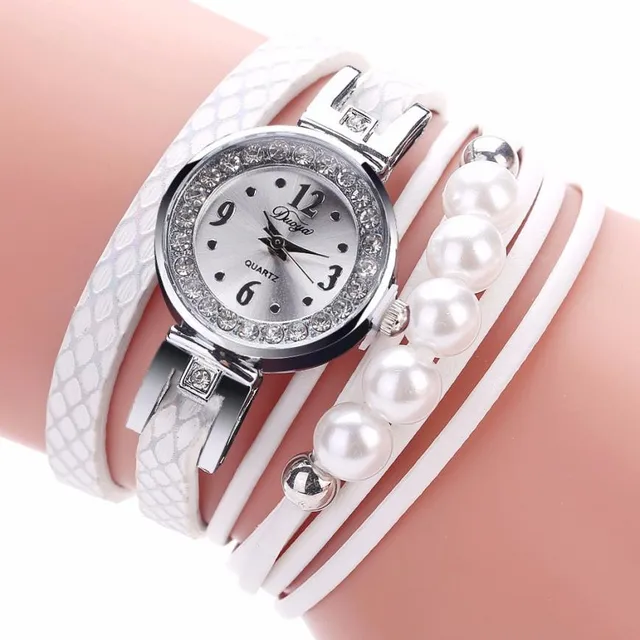 Duoya Women Watches Leather Band Faux Pearl Quartz Wrist Watch Ladies Female Clo Duoya Women Watches Leather Band Faux Pearl Quartz Wrist Watch Ladies Female Clo
